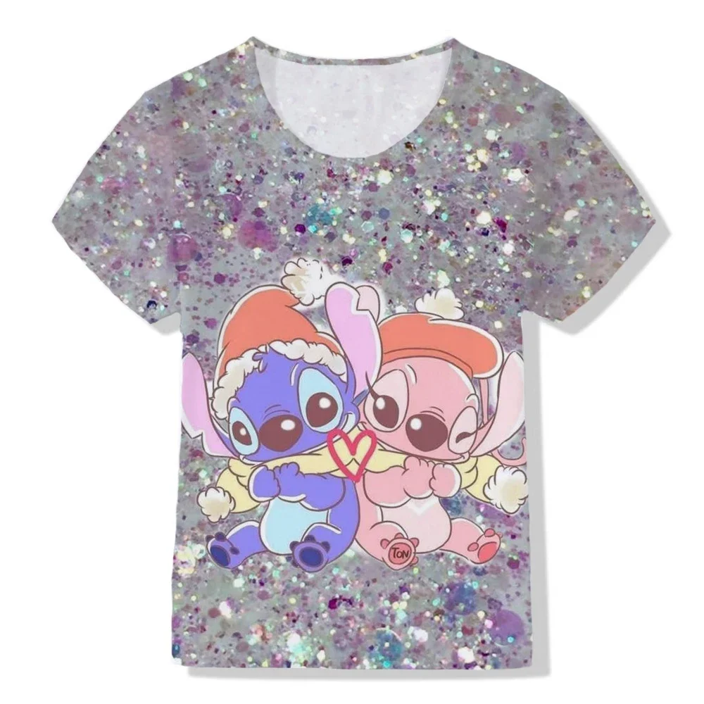 Children's Boy T-shirt Baby Cute Stitch Top Children's Short Sleeve Street Clothes 1-12 Years Old Harajuku Boys And Girls T-shir