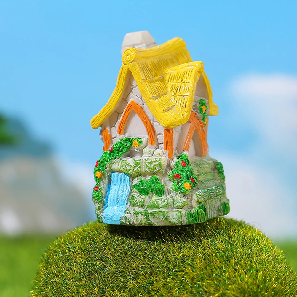 

6Pcs Resin Tiny House Miniatures Micro Landscape Bonsai Garden Terrarium Decoration Desktop Miniature House Crafts