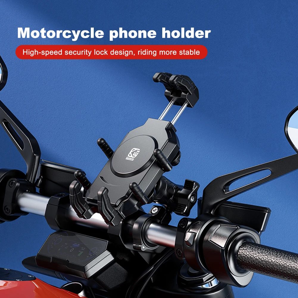 

Anti-Vibration Motorcycle Phone Mount 1" Ball Handlebar Phone Holder Anti-Theft for 4.7"-7.2" Cellphone Eight Claw Fixed Bracket