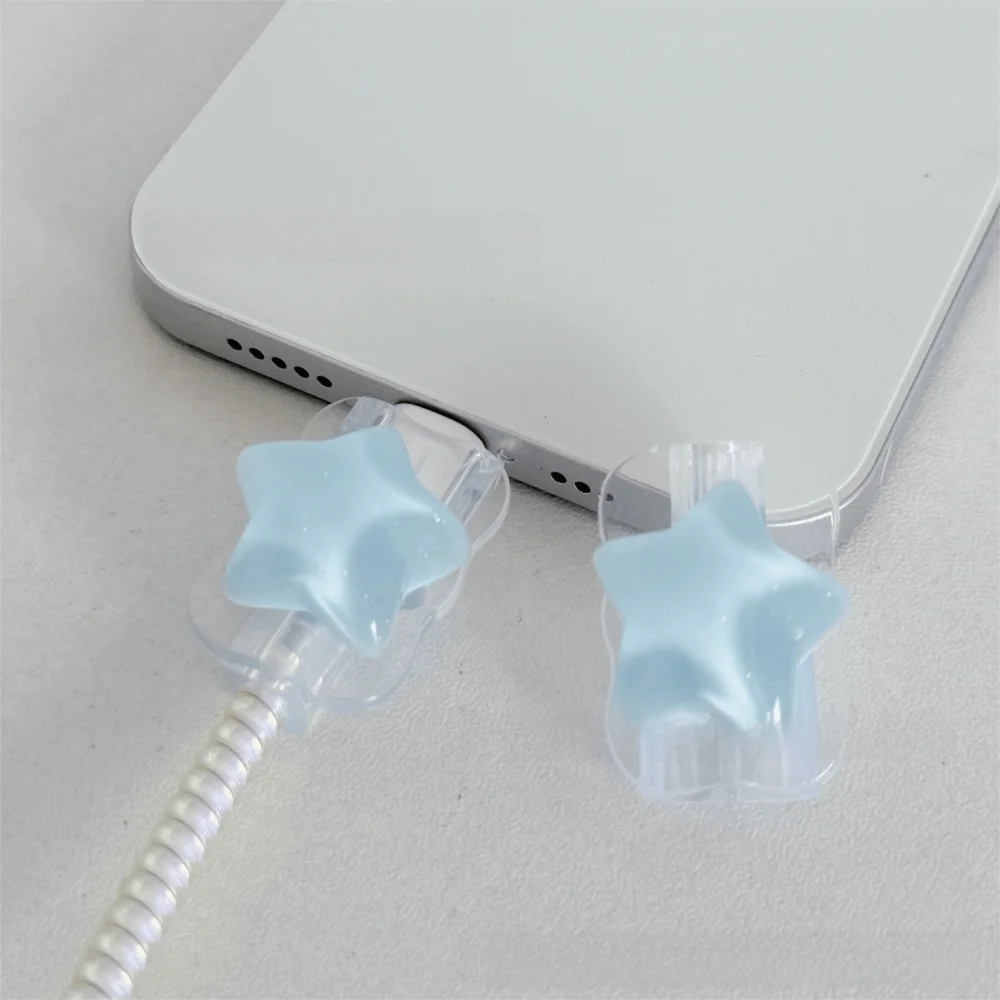 كوريا نمط ثلاثية الأبعاد المحيط نجوم حامي غطاء لطيف المحمولة الملحقات شحن غطاء الحبل لحماية شاحن أبل 18/20 واط #5