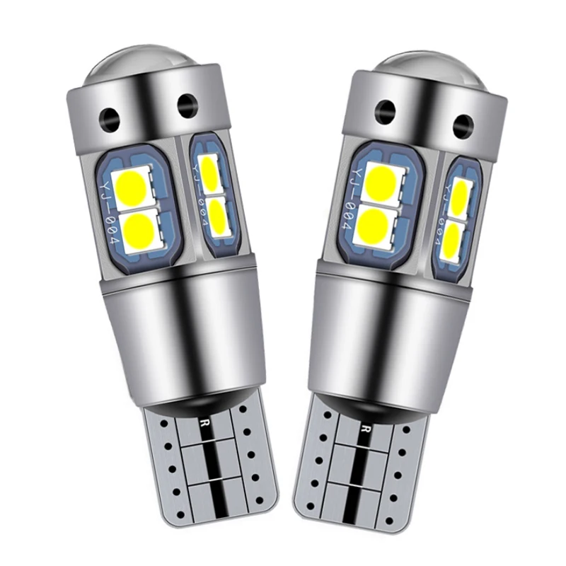 2PCS T10 W5W LED Bulb Super Bright 3030 10SMD Canbus Car Interior Light Instrument Map Dome Parking Light Auto Signal Lamp 6000K