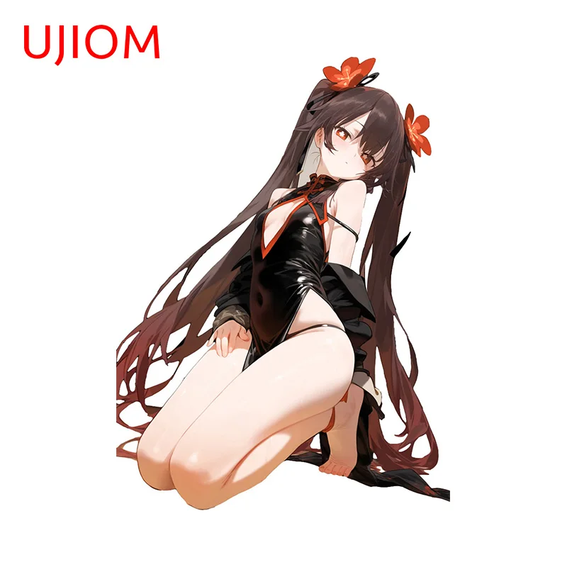 UJIOM 13cm X 9.6cm Hentai Hu Tao Genshin Chibi Impact Wall Stickers Sexy Girls for Adult Room Decor Decal Amusing Wallpapers