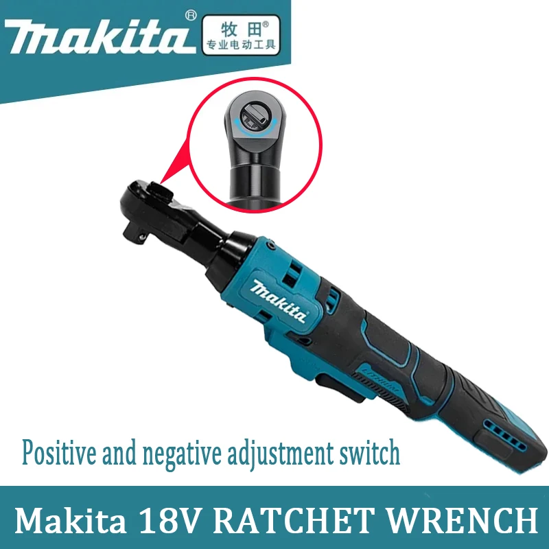 🔋 Makita-llave de ángulo recto con trinquete sin escobillas, controlador inalámbrico de velocidad Variable, herramientas eléctricas LED, 18V, 3/8 pulgadas