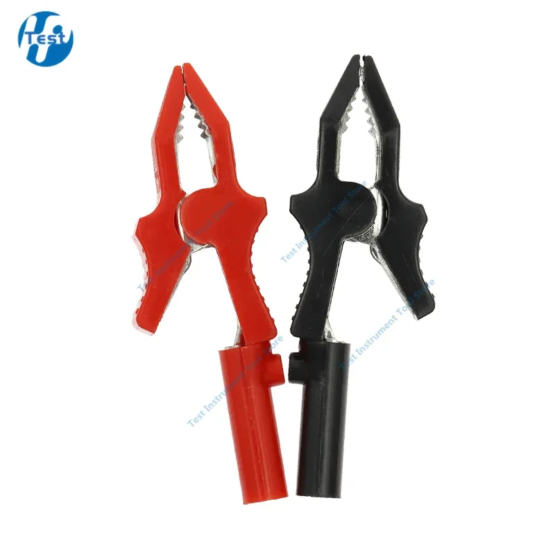 2pcs/lot  30A  Red Black Copper 80MM Alligator Clip for 4mm Banana PLUG Test Probes cable Insulate Clamp