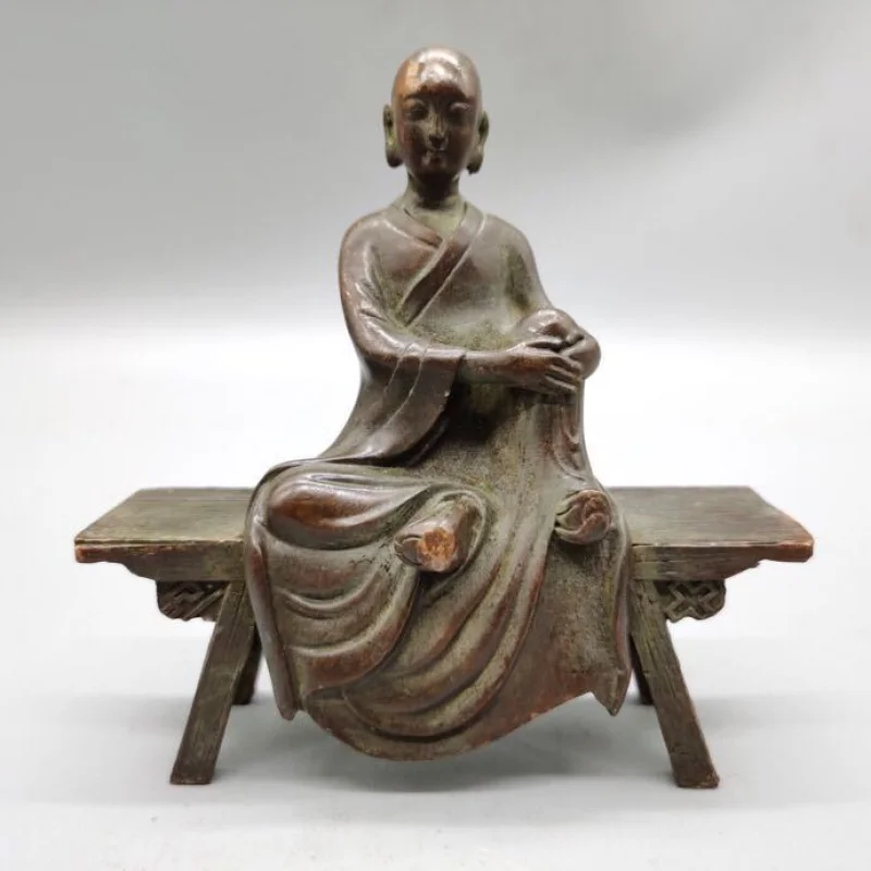 Antique Copper Bench Buddha Decoration Free Arhat Tea Table Decoration Home Decoration Technology Product One Piece Dropshipping