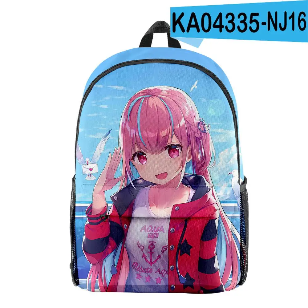 

Hip Hop Popular HOLOLIVE minato aqua pupil Bookbag Notebook Backpacks 3D Print Oxford Waterproof Boys/Girls Travel Backpacks