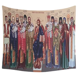 Holy Serbian Assembly Of Saints Byzantine Orthodox Art Wall Hanging Tapestry By Ho Me Lili For Livingroom Decor