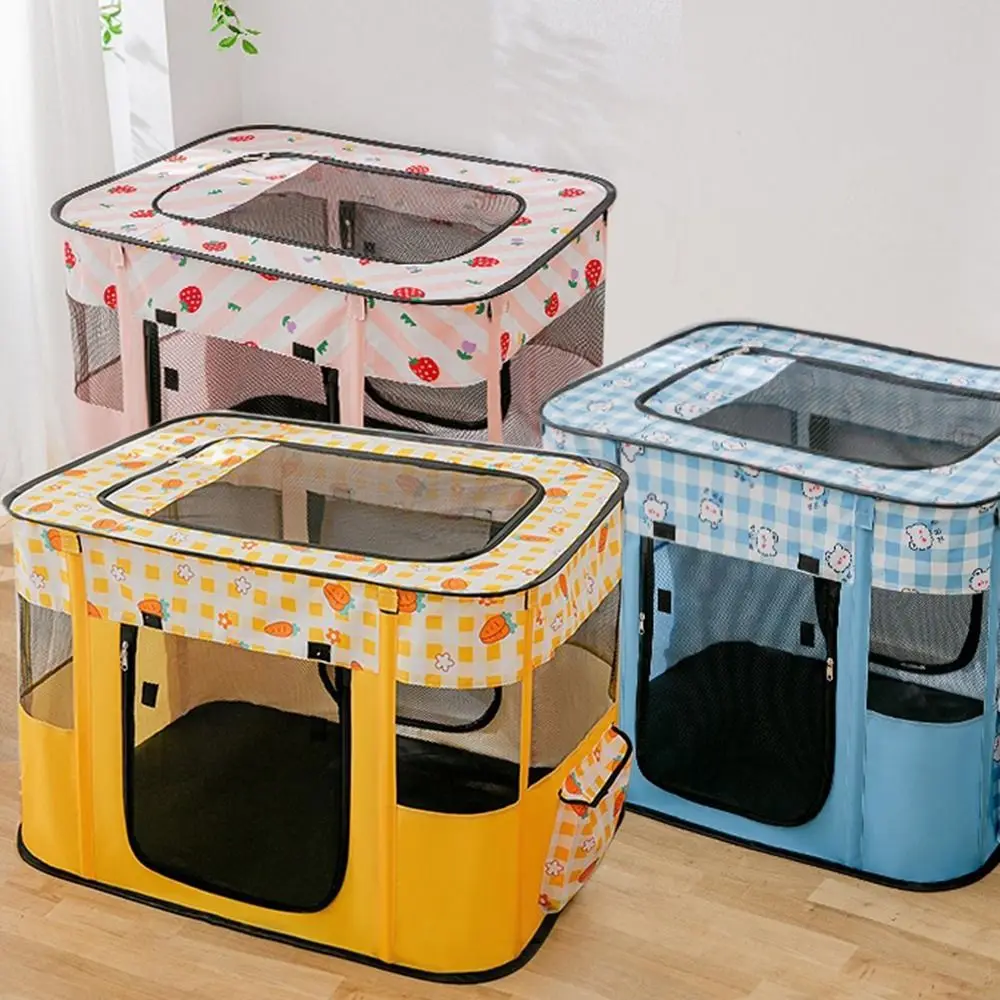 Sturdy Portable Pet Playpen 300D Oxford Cloth Breathable Dog Enclosure Removable Storage Bag Cat Delivery Isolation Room Travel