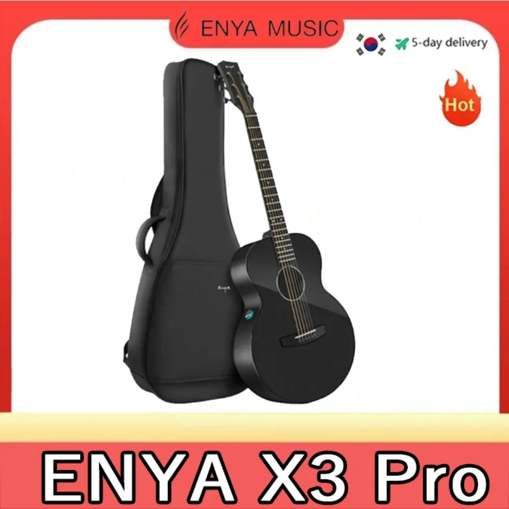 

Enya X3 Pro Acoustic Electric Guitar Carbon Fiber Travel Guitar AcousticPlus Guitar Bundle with Gig Bag, Instrument Cable