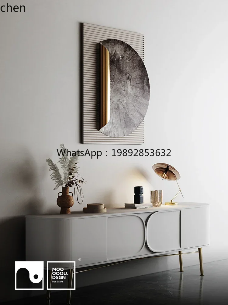 L19- Italian Minimalist Living Room Sofa Background Wall Decoration Lig Luxury Entrance Wall Decor