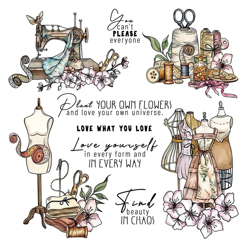 

Sewing Accessories And Dress Clear Stamp DIY Scrapbooking Supplies Silicone Stamp For Card Making Albums Decor