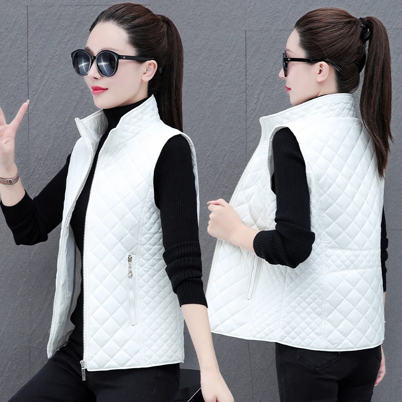 Women's Cotton Vest Spring Autumn Mommy Sle 2023 New Winter Outerwear Large Size Ladies Jaet Top Zipper Closure  Color