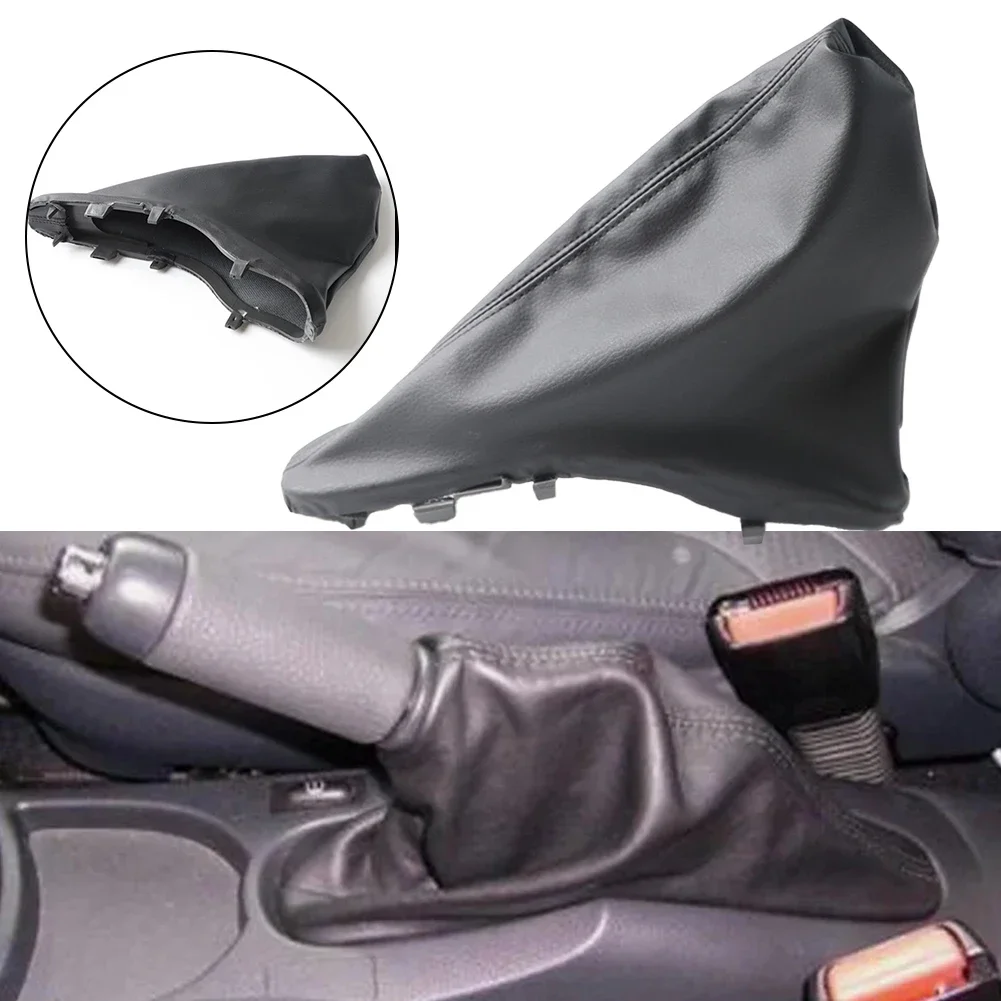 Car Modification Black Gaiter Cover PU Leather Handbrake Sleeve Auto Interior ABS PU Leather Brand New Condition