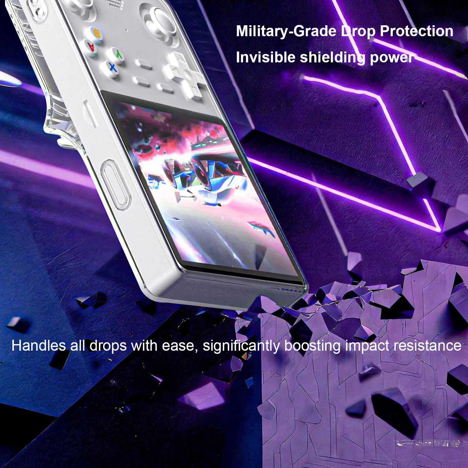 

Silicone Protective Case for R36 Ultra Game Console, Skin Cover Sleeve with Lanyard All-Round Protector Anti-fall Special Case