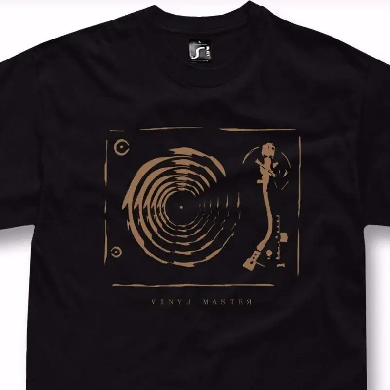 تي شيرت فينيل سجل تي شيرت تقنيات القرص الدوار هدية دي جي عتيقة