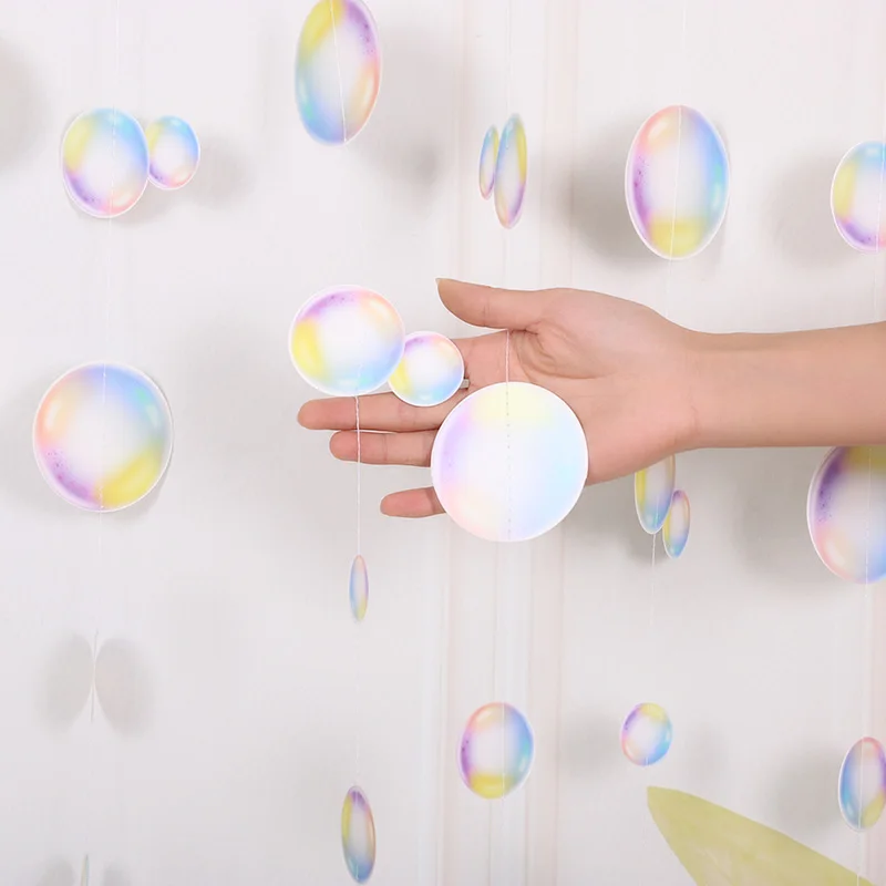 3M Bubble Garlands Kids Mermaid Birthday Party Decoration Wiszący baner pod morzem Ocean Party Supplies Baby Shower Wedding