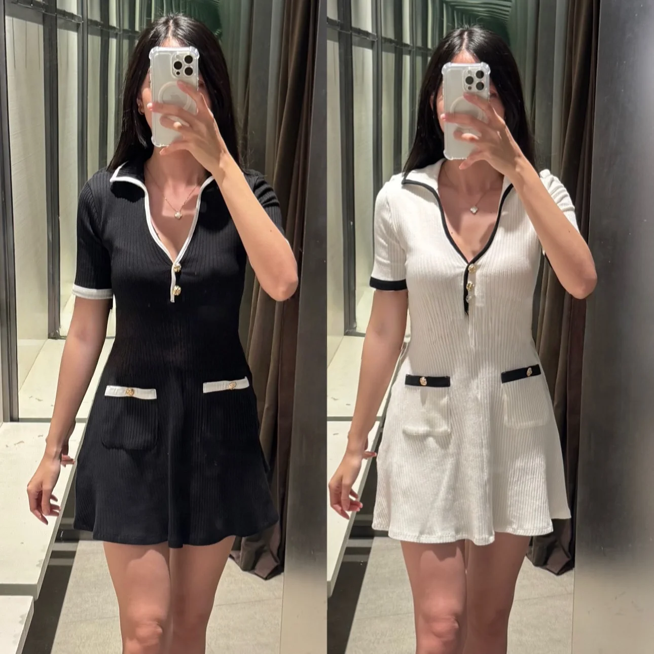 

Women Casual Mini Dress Short Sleeves V-neck Pleated Short Dress New 2025 Summer Fashion Back To School Date Daily Dress