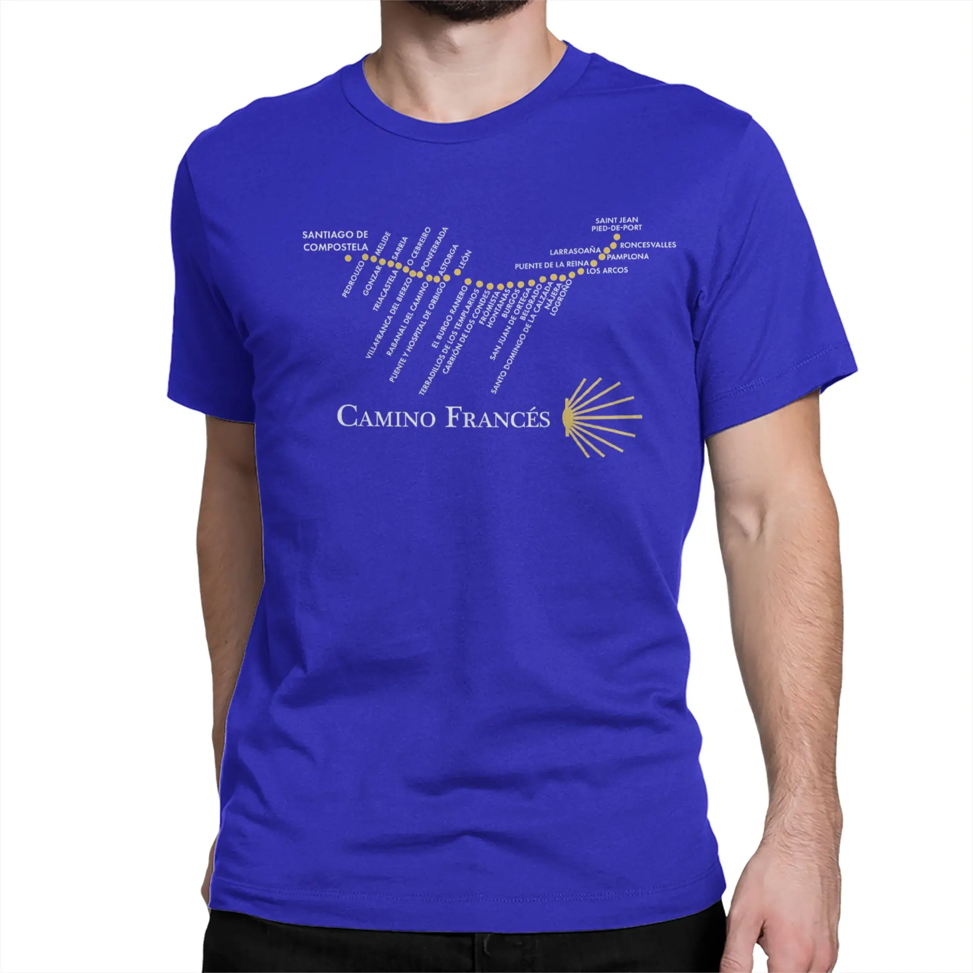 Camino de Santiago Frances T-Shirts for Men Women Pure Cotton Tee Shirt Crew Neck Short Sleeve T Shirt Birthday Present Clothing