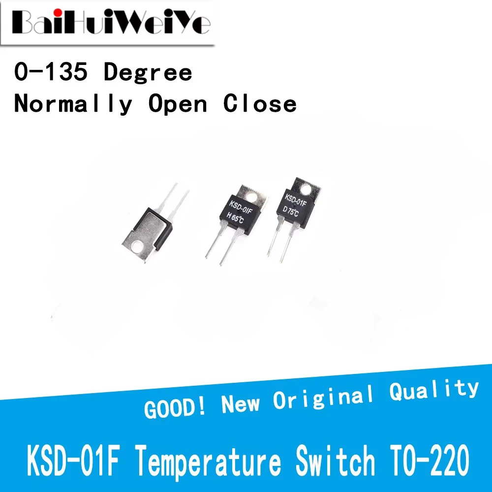 1PCS/LOT KSD-01F 0~135 Degree Celsius Normally Open Close Temperature Switch Thermostat Thermal Protector TO-220
