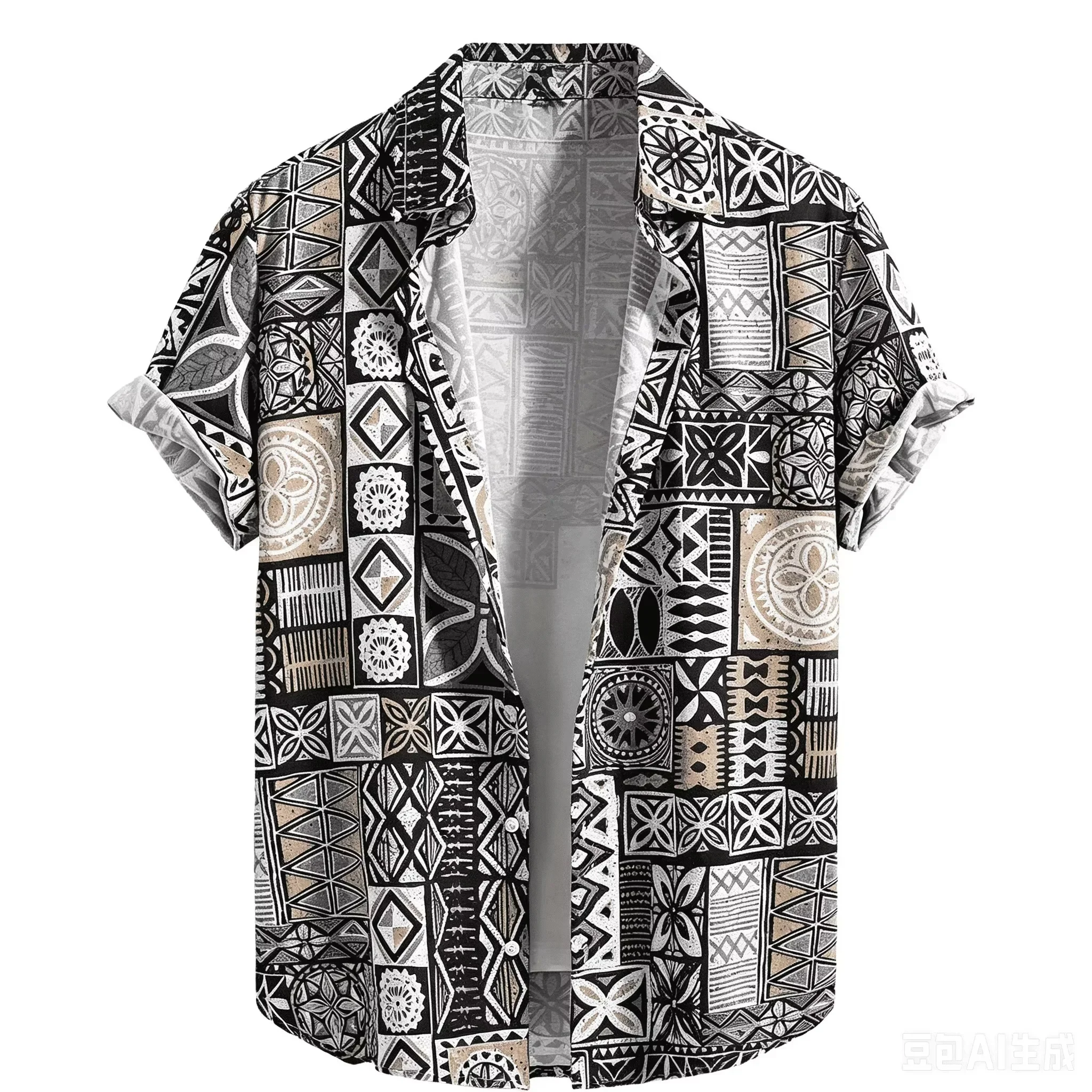 Retro Primitive Tribal Totem Hawaiian Shirt South American African Island Multi Style Unpopular Non Collision Summer Loose Top