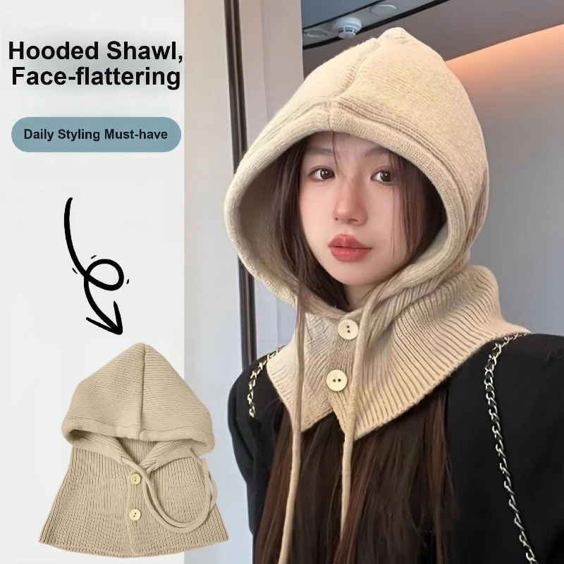 Hearing Protection Knit Cap Integrated Hat Neck Warmer Protective Ear Protection Design For Women Autumn Winter Daily Use As