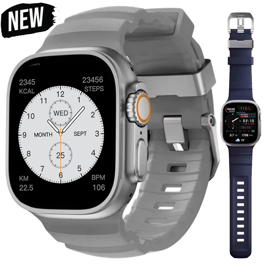 Apple Watch Ultra 2 10 9 8 7 6 SE 5 4 iWatch 용 티타늄 금속 실리콘 팔찌 스트랩 46mm 49mm 42mm 44mm 45mm 용 스포츠 밴드