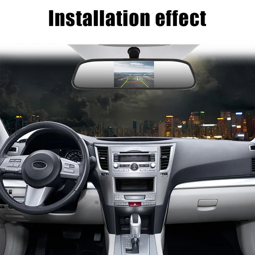 Imagen 2 del producto Reproductor de coche de 12V, espejo Interior, cámara de visión trasera, Monitor de estacionamiento, pantalla de 4,3 pulgadas, pantalla de vídeo HD, DVD, accesorios PDC Parktronics