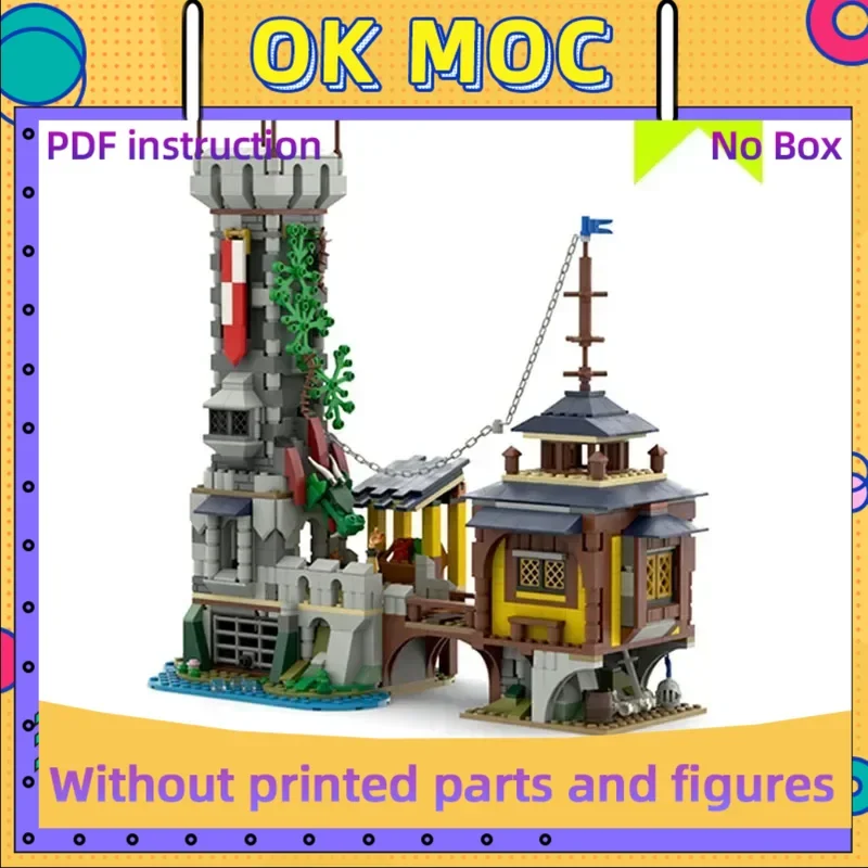 

Moc Building Blocks Castle Model Fortress Outpost Technical Bricks DIY Assembly Construction Toys For Child Holiday Gifts