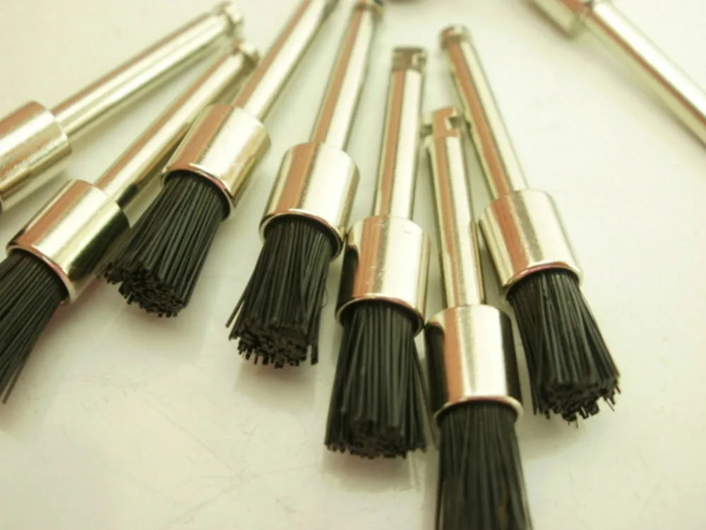 

100PCS Dental polishing brush Latch style flat Prophylaxis brush Black bristle Filament prophy brush dental materials PB350