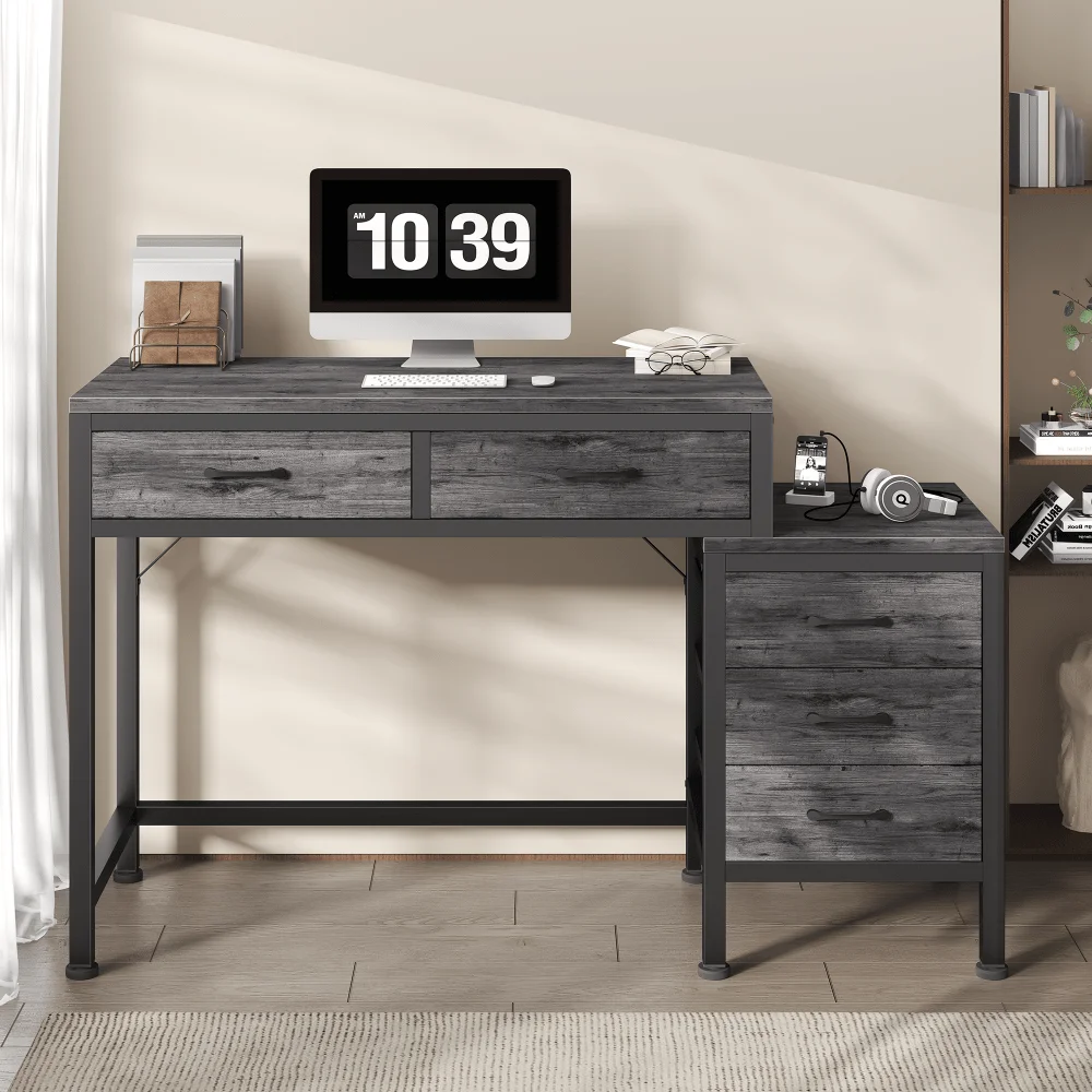 

OLIXIS 51'' Computer Desk With 5 Drawers And Printer Stand