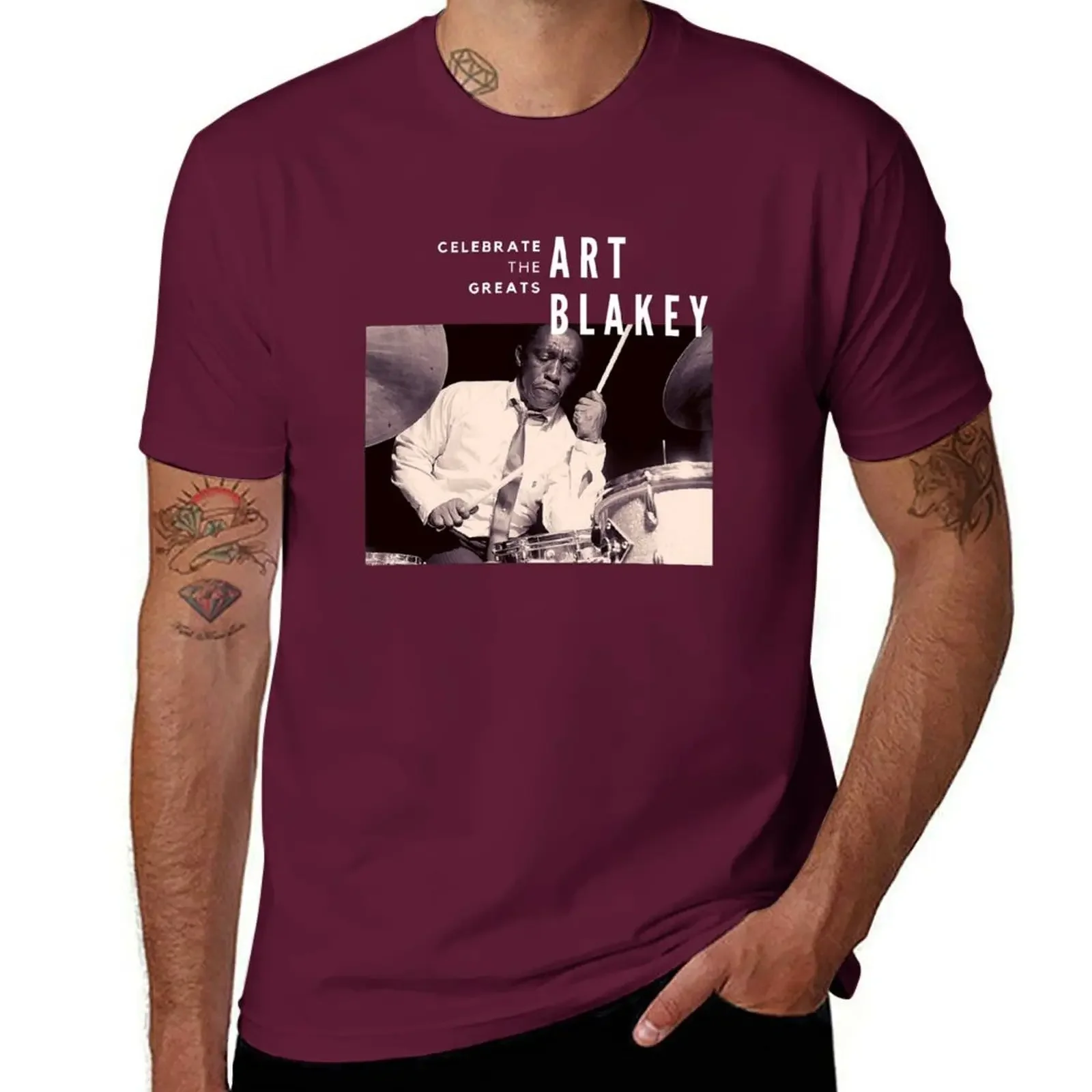 Summer Clothes Tees Customizeds Mens Plain T Shirts Art Blakey: Great Jazz Drummer/ Musician T-Shirt Graphic Men Clothing summer