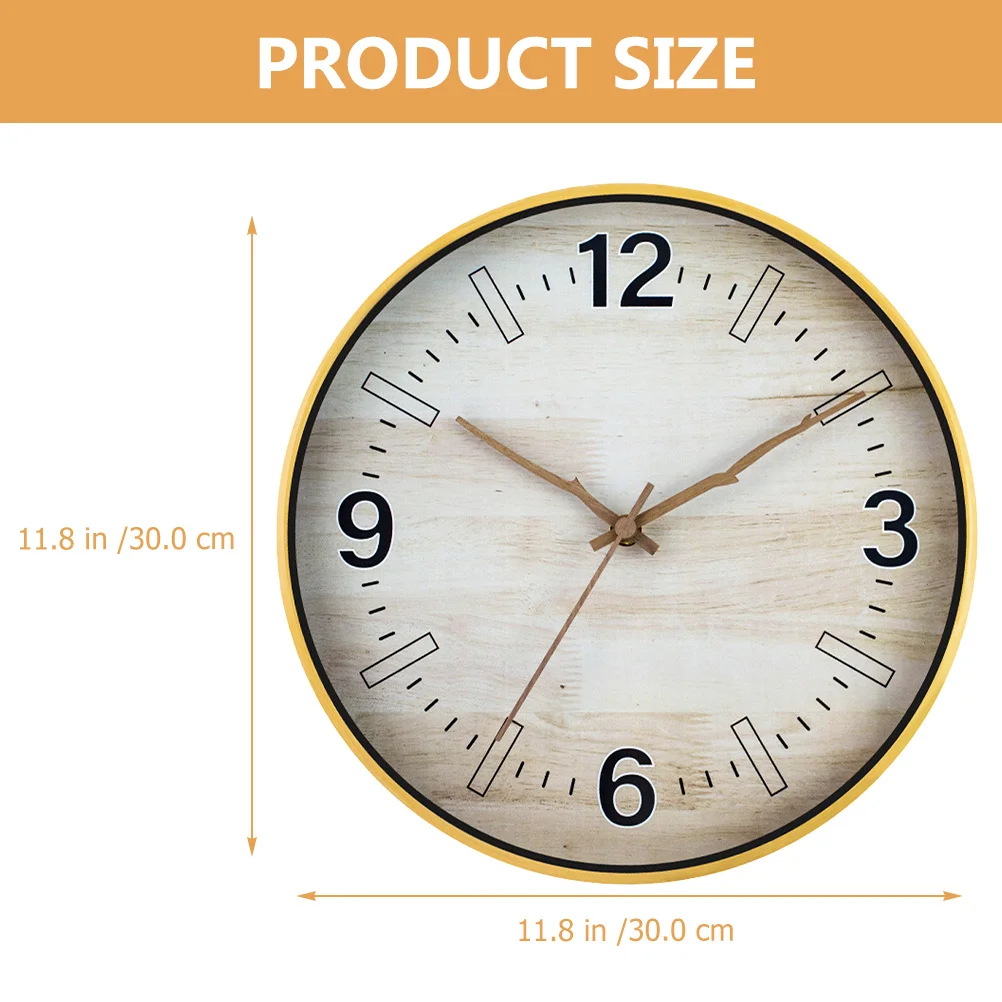 

Decorative Wall Clock Wooden Style Silent Non Ticking Round Hanging Clock for Bedroom Living Room Home Decor Gift