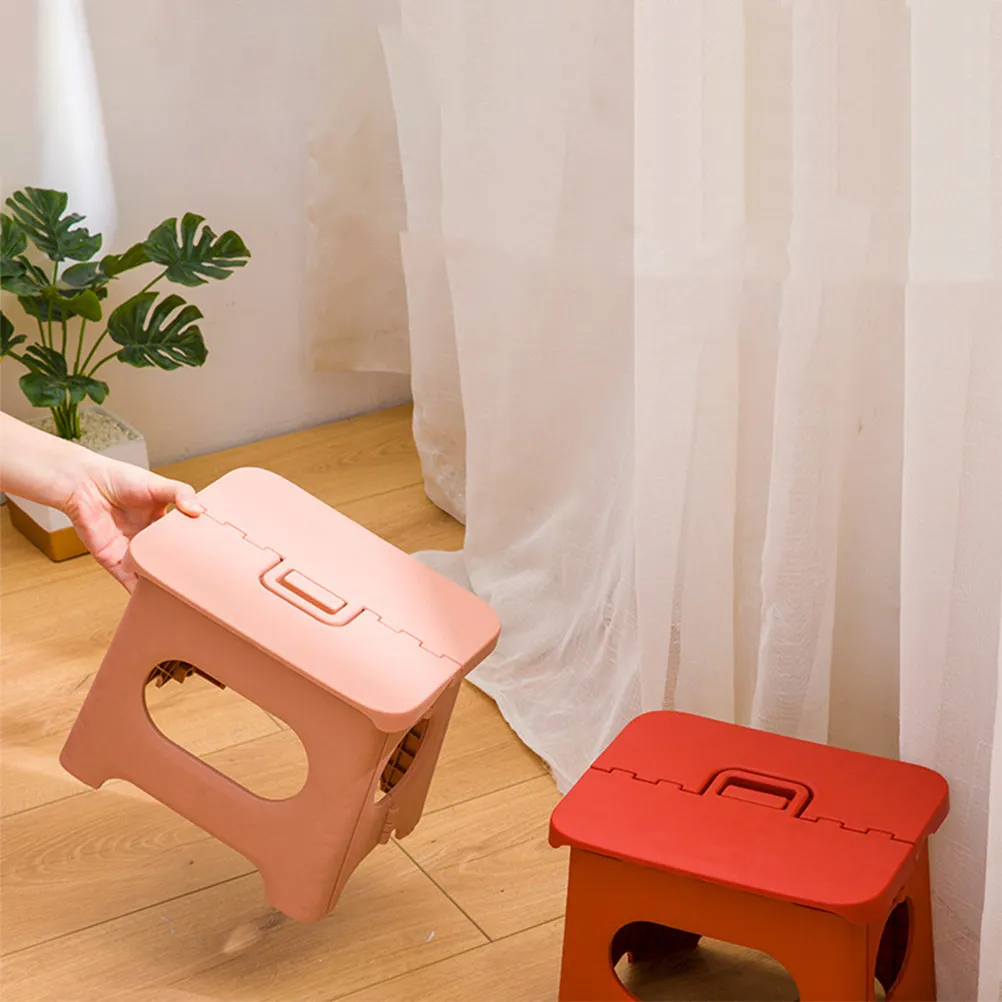 

Складной табурет, 1 шт., легкий, практичный, компактный, с закругленными краями, для дома и офиса, красный, маленький, складной табурет