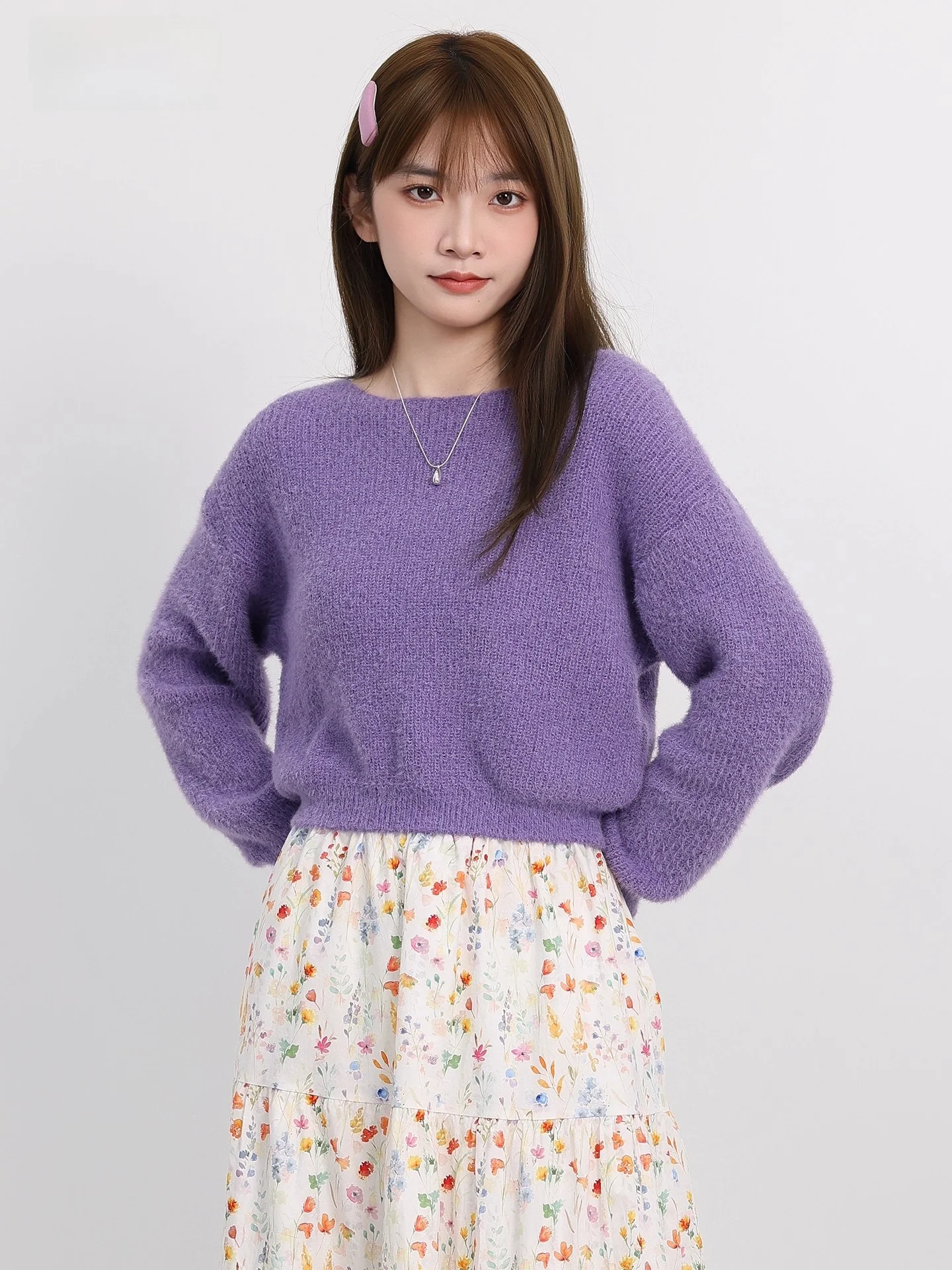 

Autumn Winter Women's Long Sve Knitted ort Sweater One-oulder Camere Soft Pure Color Knitwear Casual Commute Sle