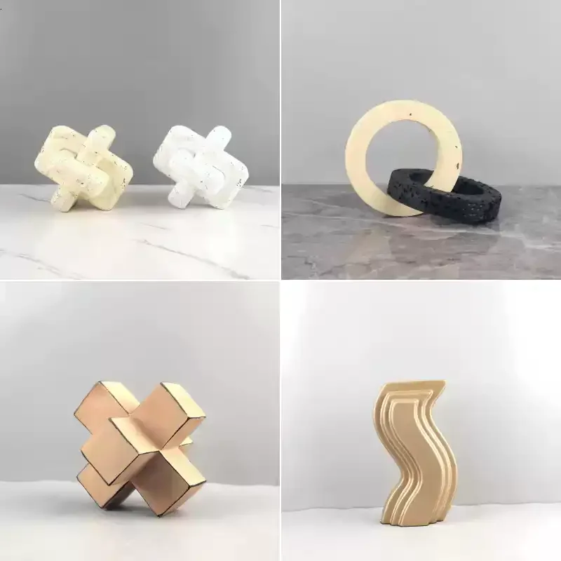 Creative Geometric Resin Buckle Art Decoration Ornament Porch Hotel Study TV Cabinet Home Decoration