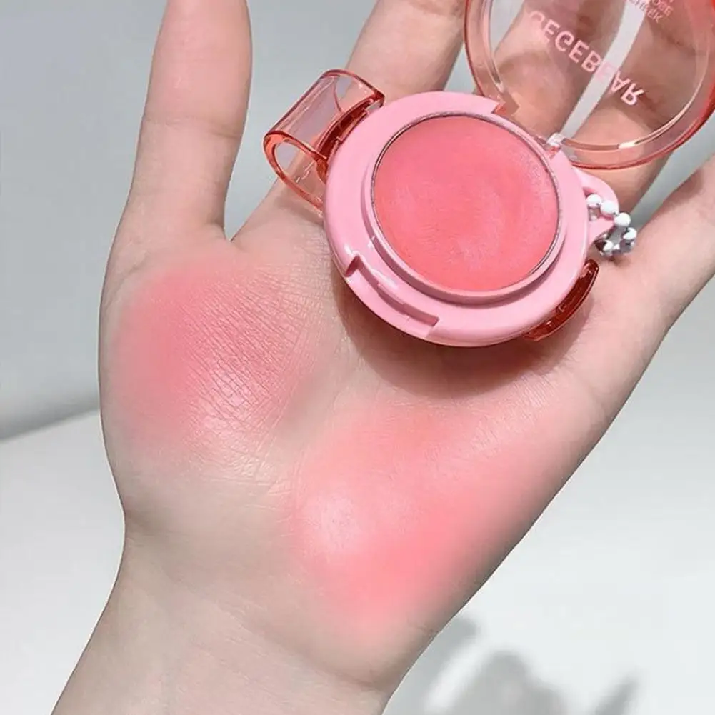 Batom de veludo fosco portátil, lama labial, à prova d'água, copo antiaderente, bochecha natural, rosa, vermelho, blush para cosméticos faciais femininos