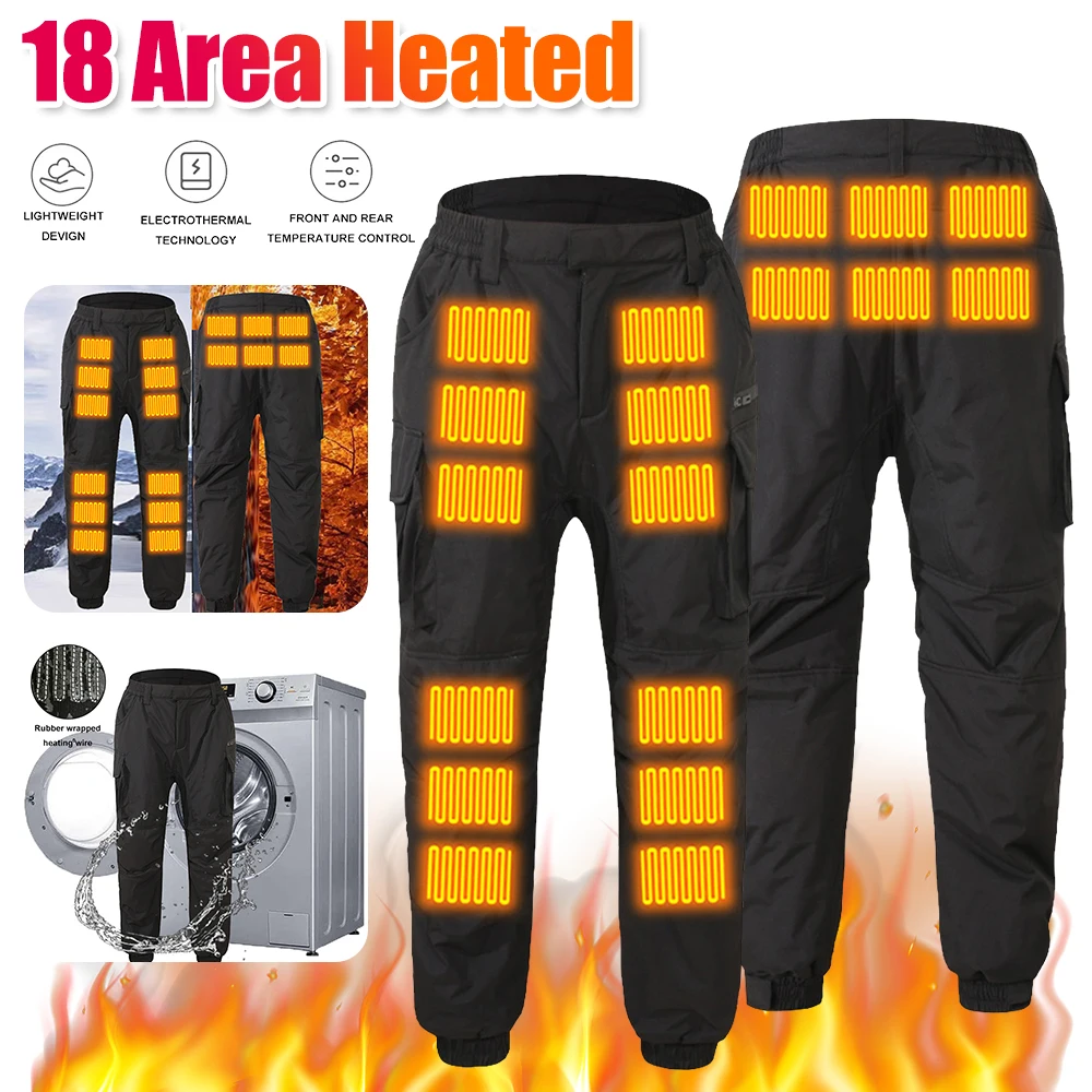 Thermal Heated Pant Casual Electric Heated Trouser USB Charging Winter Heated Trouser Smart Heated Pants Outdoor Hiking Pants