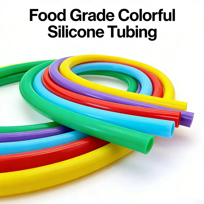 1 Meter bunter, lebensmittelechter Silikonschlauch, ID 2–12 mm, hochtemperaturbeständig, flexibel, weicher Gummi, Wasser- und Getränke-Verbindungsrohr