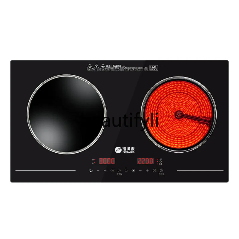 

Double-Headed Induction Cooker Embedded Household One Electric One Ceramic Stir-Frying High-Power 3500W