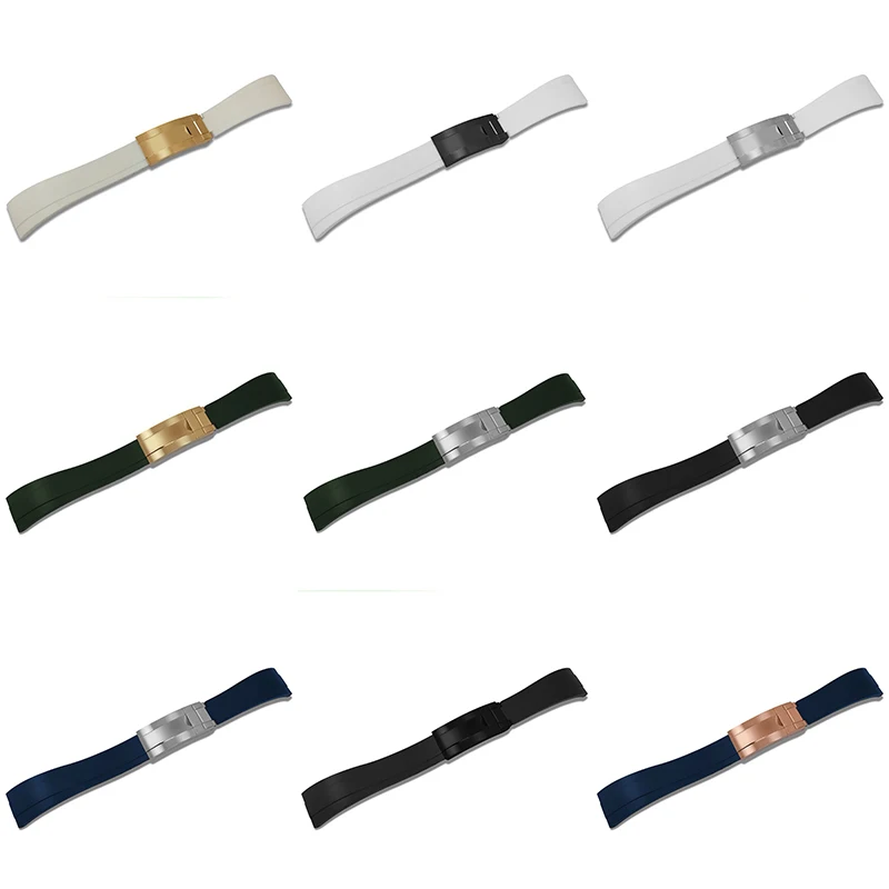 

NOOKIDA Rubber Watch Strap for Water Ghost Wristband 20mm Bracelet Fit Curved End Watchband Silicone Men Sport Belt