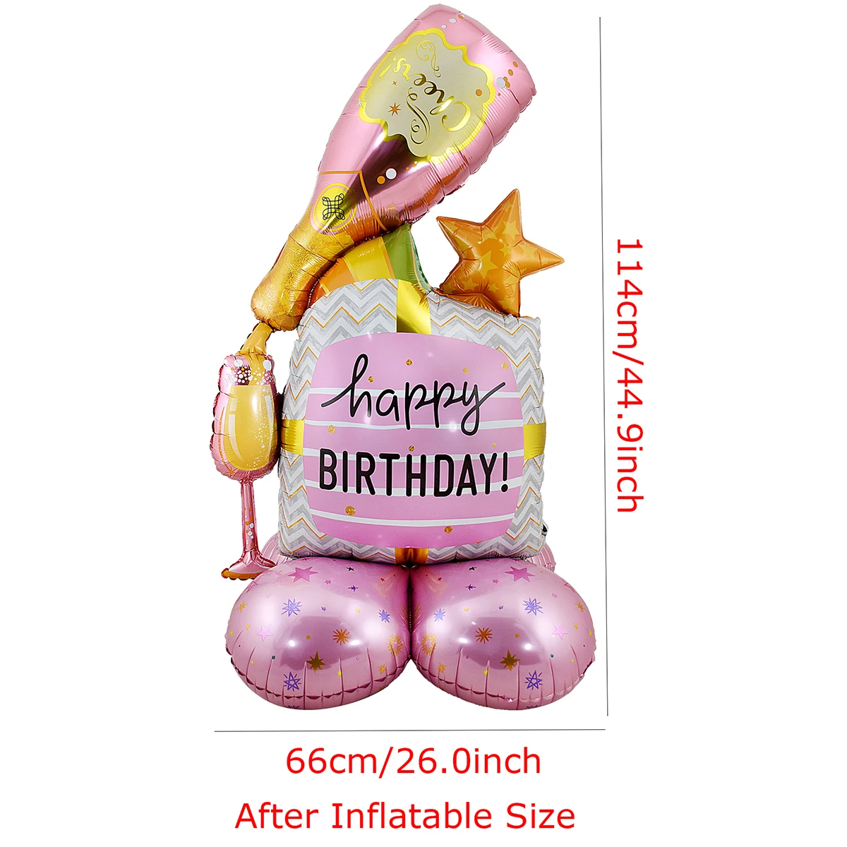 1 قطعة 59 بوصة حامل كبير عيد ميلاد سعيد Bowknot هدية صندوق بالونات قاعدة الشمبانيا كعكة بالون الهواء حفلة عيد ميلاد زينة