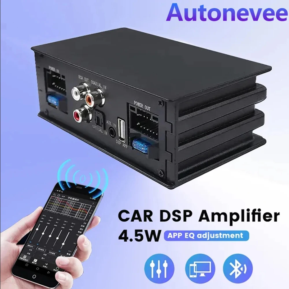 

Car DSP Amplifier for Radio Stereo Subwoofer 4*50W TDA7851 with Fiber Optic Input Plug and Play Modifying Android Host Audio 12V