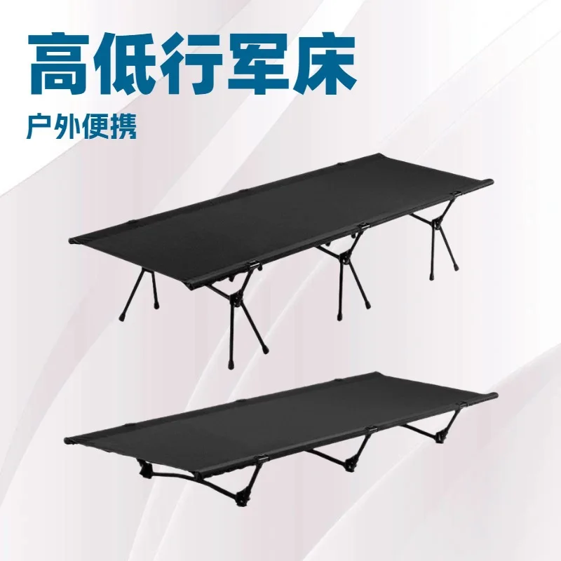 Outdoor lunch break folding bed beach iron pipe detachable single bed Portable camping marching bed