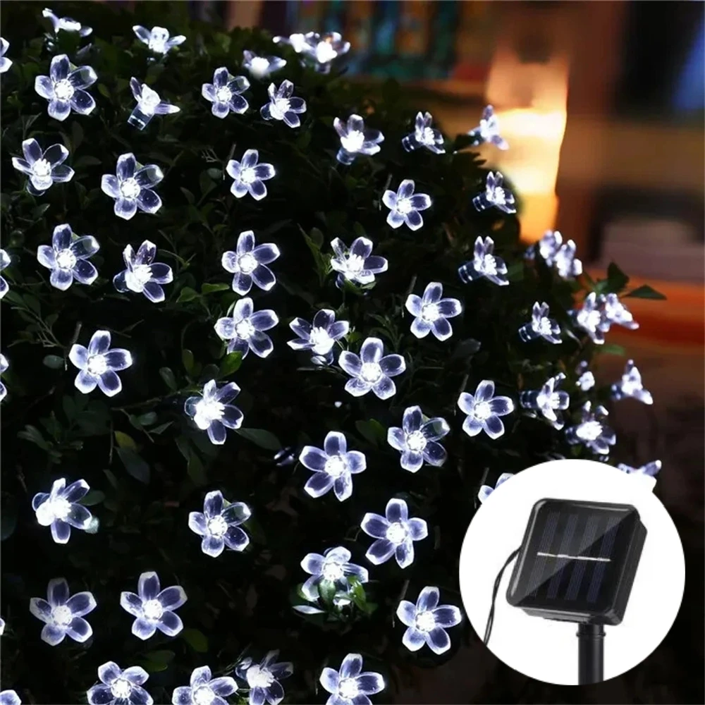 

Peach Blossom Flower Solar Lamp 7M 50 LEDS Power LED String Fairy Lights Solar Garlands Garden Christmas Decor For Outdoor