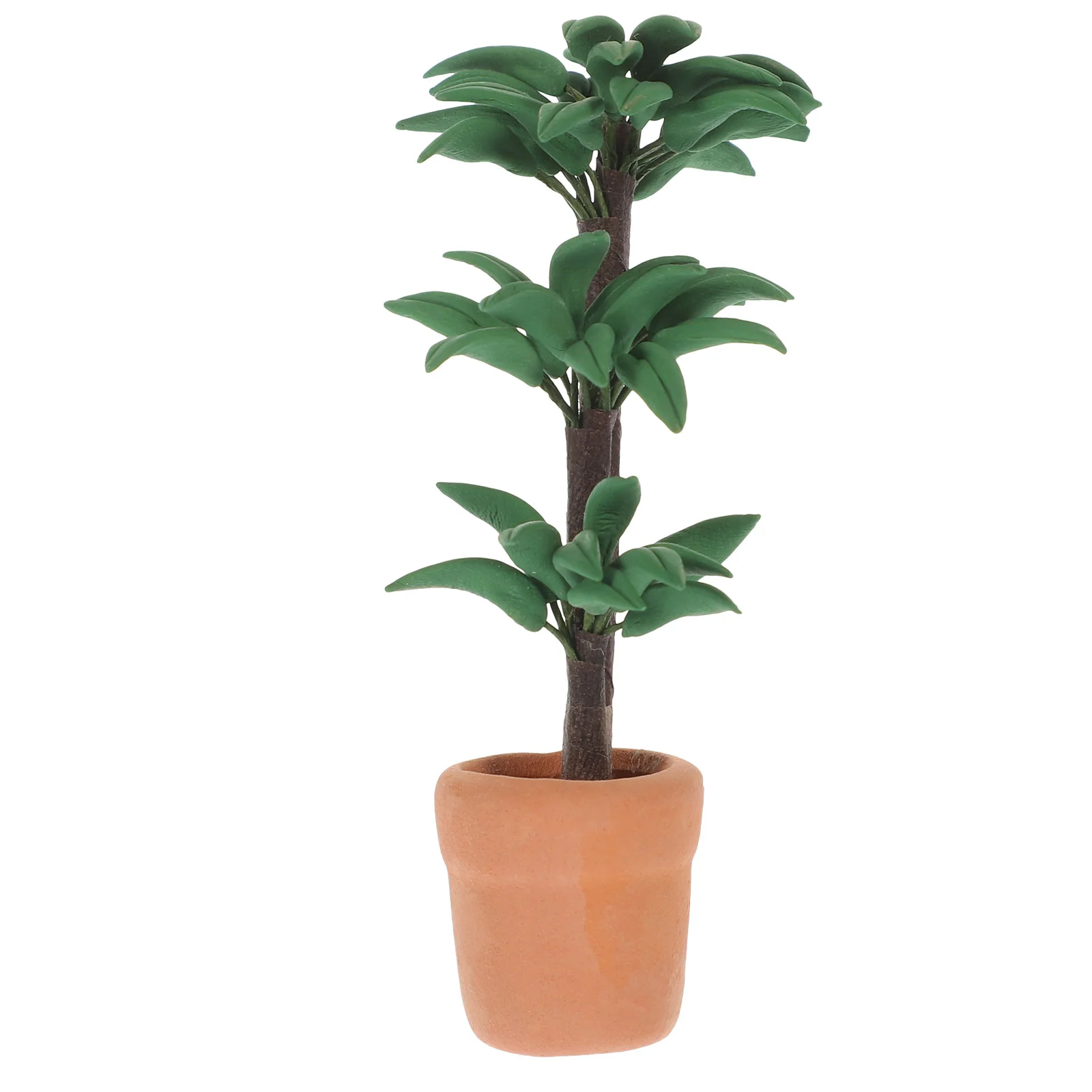 1:12 Mini Dollhouse Furniture Green Money Tree Artificial Potted Plant Miniature Pot Plant Miniature House