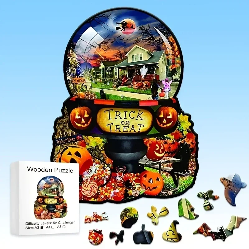 

Halloween Theme Wooden Jigsaw Puzzles Unique Animals Shaped Wood Puzzles Best Gifts For Adults And Kids Family Game