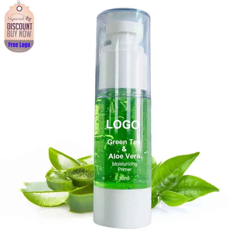 Private Label 30ml Moisturizing Primer Green Tea&aloe Vera Oil Control Hydrating Easy To Use Pre Makeup Base Cream Bulk Makeup