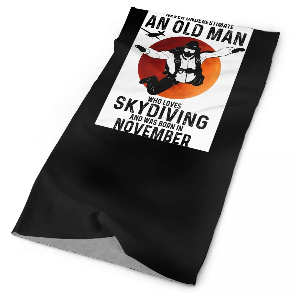 An Old Man Who Loves Skydiving And Was Born In November Neck Gaiter Bandana Scarf Face Mask Neck Warmer