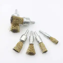 10mm 12mm 16mm 19mm 25mm 30mm Wire Brush Pen-shaped Rod Rust Removal Polishing Wheel Copper-plated Steel Wire Brush Tool