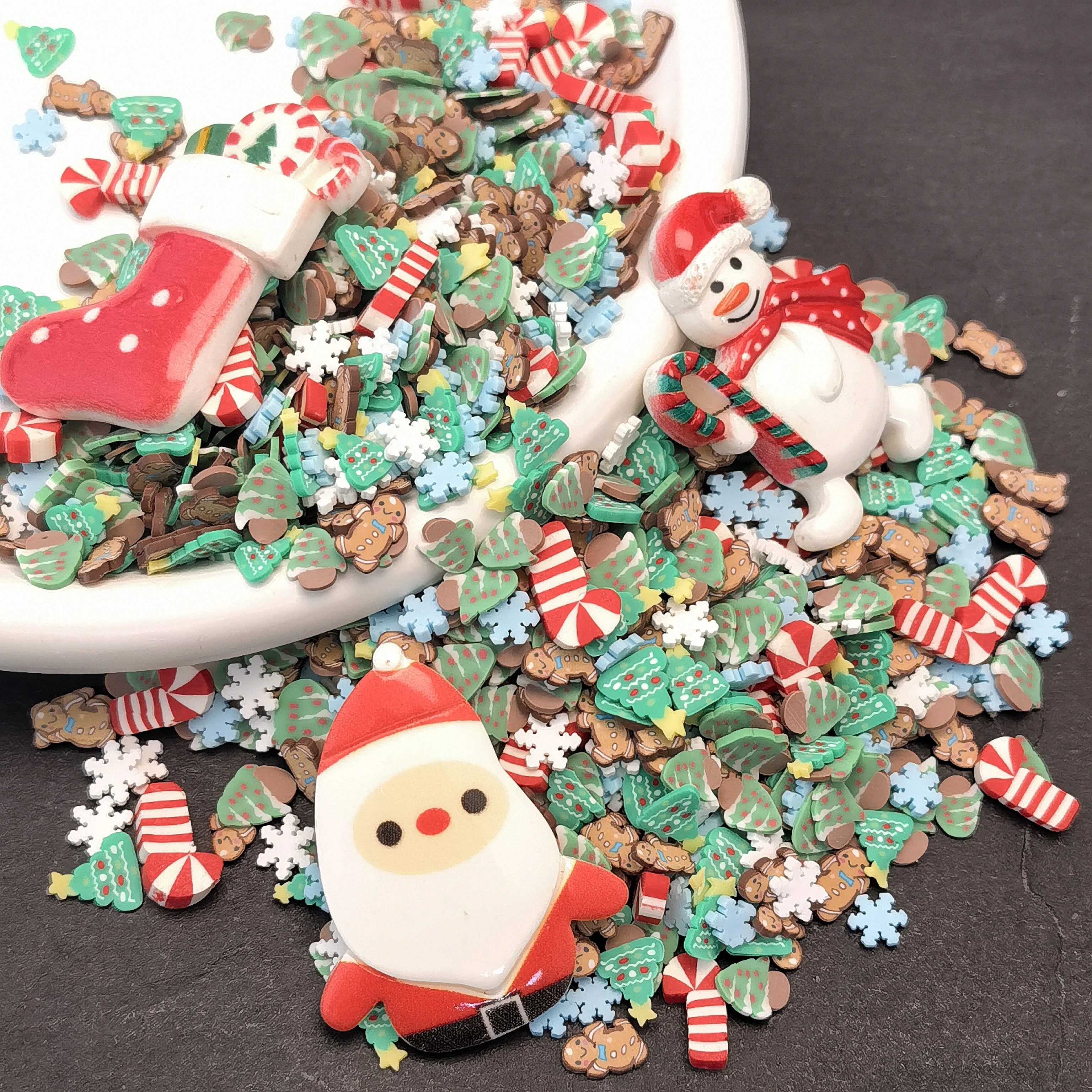 Christmas Tree Slices Polymer Hot Clay Sprinkles For Shaker Art Decoration DIY Crystal Slime Filling Accessories